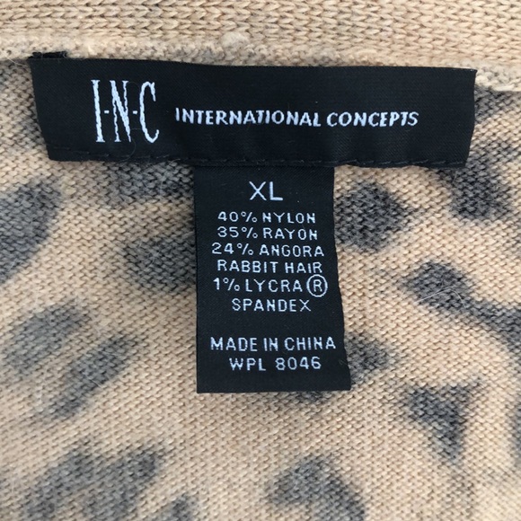 INC Leopard Print Wrap Sweater Sz. XL NWOT - Picture 4 of 4
